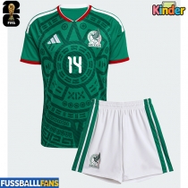 Mexiko Erick Sanchez #14 Heimtrikotsatz Kinder WM 2026 Kurzarm (+ Kurze Hosen)